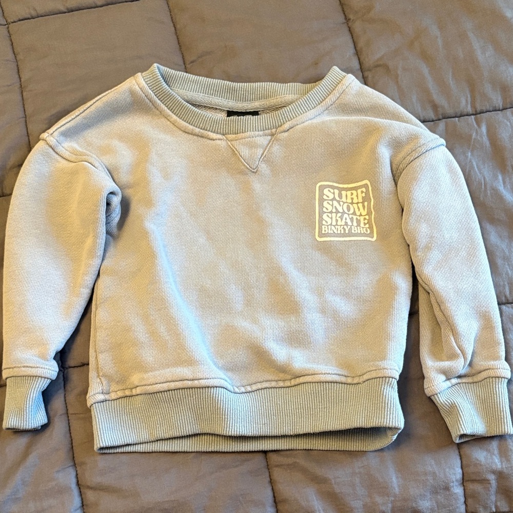 Binky Bro Surf Snow Skate Baby Sweatshirt - Light Sage 18M